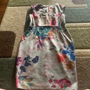 Gray/floral Calvin Klein dress